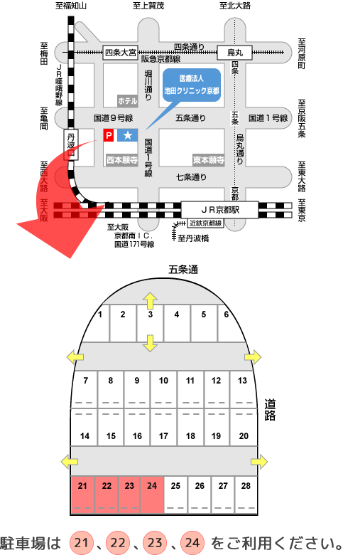 お車でお越しの場合